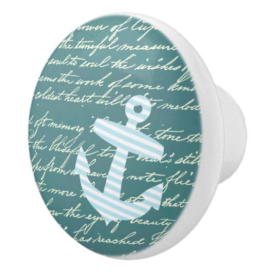 Turquoise Anker Nautische Lade knop (Rechts)