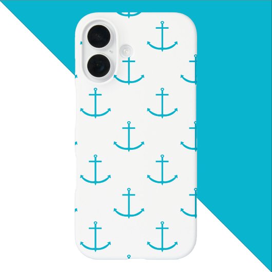 turquoise ankerpatroon Case-Mate iPhone case