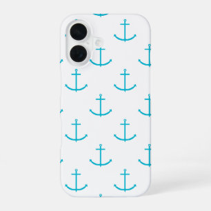 turquoise ankerpatroon iPhone 16 hoesje