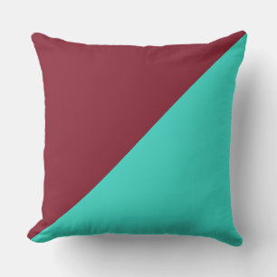 Turquoise & Antiek Ruby Solid Color Background Kussen