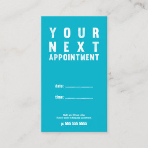Turquoise Appointment Card Afsprakenkaartje