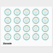 Turquoise Aqua Baby shower Hartelijk dank voor de Ronde Sticker (Vel)
