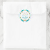 Turquoise Aqua Baby shower Hartelijk dank voor de Ronde Sticker (Tas)