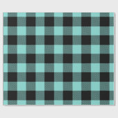 Turquoise Aqua Black Grote Buffel Plaid Lumberjack Cadeaupapier (Vlak)