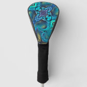 Turquoise Aqua blauwgroen blauw paars goud abstrac Golfheadcover (Voorkant)