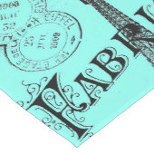 turquoise aqua blauwgroen scripts Paris Eiffel Tow Medium Tafelloper (Hoek)