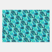 Turquoise Aqua Blue Brush Inpakpapier Vel (Voorkant 2)