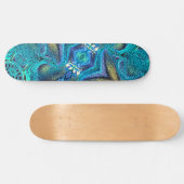Turquoise Aqua Blue Dragon Skin Abstract Persoonlijk Skateboard (Horizontaal)