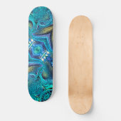 Turquoise Aqua Blue Dragon Skin Abstract Persoonlijk Skateboard (Voorkant)