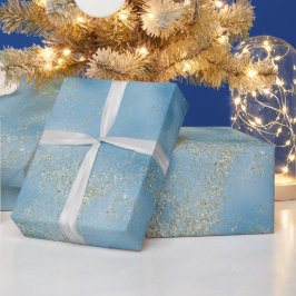 Turquoise Aqua Blue Glam Gold Glitter      Cadeaupapier