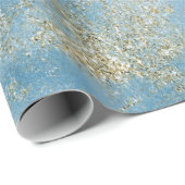 Turquoise Aqua Blue Glam Gold Glitter      Cadeaupapier (Rol Hoek)