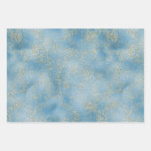 Turquoise Aqua Blue Glam Gold Glitter Inpakpapier Vel (Voorkant 2)