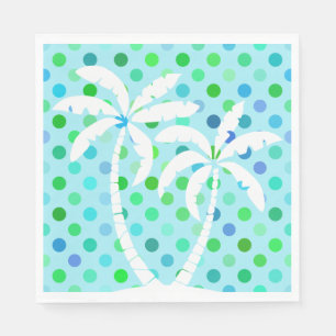 Turquoise Aqua Blue Lime Green Polkadots Pattern Servetten