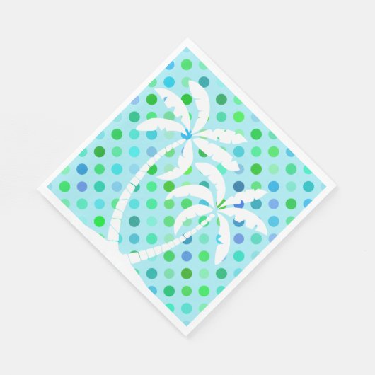 Turquoise Aqua Blue Lime Green Polkadots Pattern Servetten (Hoek)