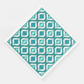 Turquoise Aqua Blue Retro Chic Ikat Drups Patroon Servetten (Hoek)