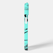 turquoise aqua blue scripts Paris Eiffeltoren Case-Mate iPhone Case (Achterkant / Rechts)