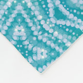 Turquoise Aqua Blue Silver Sparkle Effect Fleece Deken (Hoek)