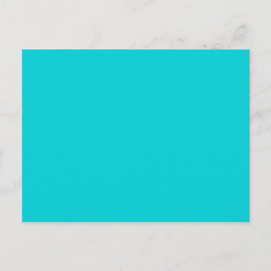 Turquoise Aqua Blue Solid Trend Color Background Briefkaart (Voorkant)