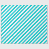 Turquoise Aqua Blue Wide Stripe Holiday Cadeaupapier (Vlak)