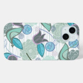 Turquoise Aqua Blue Zoete Vogels Bloementuin Chiqu Case-Mate iPhone Case (Achterkant (horizontaal))