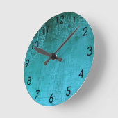 Turquoise Aqua Circuit Board computer geek nerd Ronde Klok (Hoek)