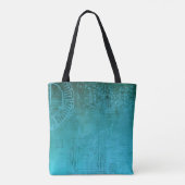 Turquoise Aqua Circuit Board computer geek nerd Tote Bag (Achterkant)