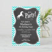 Turquoise, Aqua Color Chevron; Equestrian Kaart (Staand voorkant)