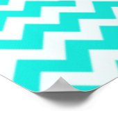 Turquoise, Aqua Color Chevron; Equestrian Poster (Hoek)