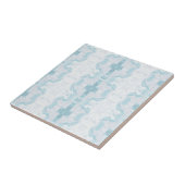 Turquoise aqua diamantgeometrisch ontwerp tegeltje (Zijkant)