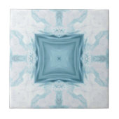 Turquoise aqua diamantgeometrisch ontwerp tegeltje (Voorkant)