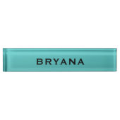 Turquoise Aqua Dipped Modern gepersonaliseerd bure Naambordje (Voorkant)