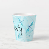 Turquoise, Aqua Dragonflies, Persoonlijke beker Latte Mok (Voorkant)