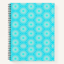 Turquoise, Aqua en Grijze Bloemen met Cyaan