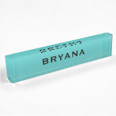 Turquoise Aqua Gedompelde Moderne Gepersonaliseerd Naambordje