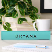 Turquoise Aqua Gedompelde Moderne Gepersonaliseerd Naambordje