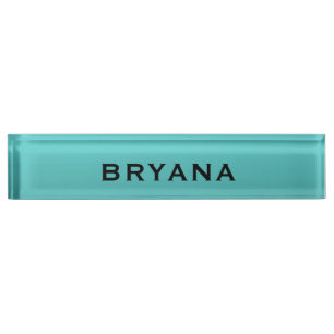 Turquoise Aqua Gedompelde Moderne Gepersonaliseerd Naambordje