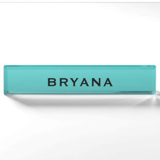 Turquoise Aqua Gedompelde Moderne Gepersonaliseerd Naambordje