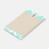Turquoise Aqua Glam Damask Kraft Monogram Initiaal Post-it® Notes (Schuin)