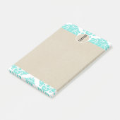 Turquoise Aqua Glam Damast Kraft Monogram Initiaal Post-it® Notes (Schuin)
