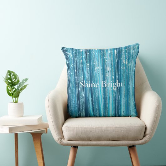 Turquoise Aqua Glam Glitter Kussen (Stoel)