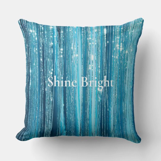 Turquoise Aqua Glam Glitter Kussen (Voorkant)