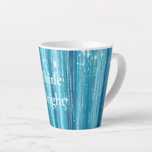 Turquoise Aqua Glam Glitter Latte Mok (Rechterhoek)