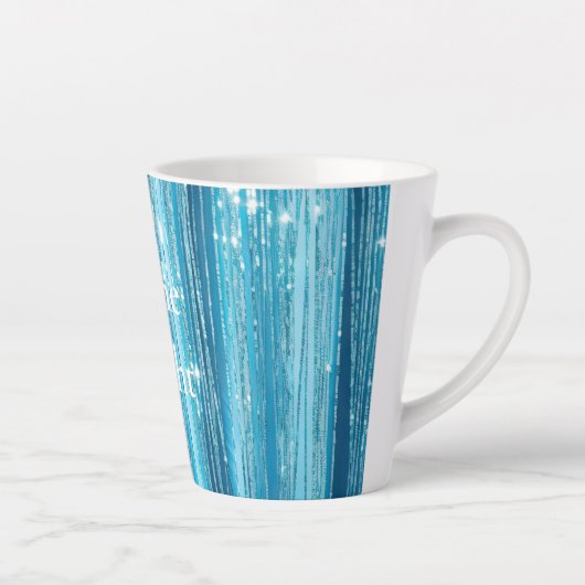 Turquoise Aqua Glam Glitter Latte Mok (Rechts)