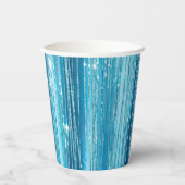 Turquoise Aqua Glam Glitter Papieren Bekers (Achterkant)