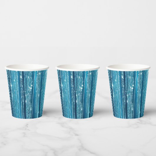 Turquoise Aqua Glam Glitter Papieren Bekers (Multi)