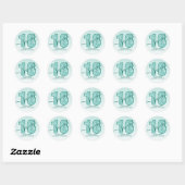 Turquoise Aqua Glitter Script Sweet 16 Verjaardag Ronde Sticker (Vel)
