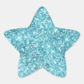 Turquoise Aqua Glitter Ster Sticker (Voorkant)