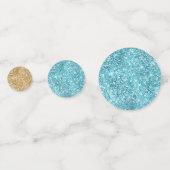 Turquoise Aqua Glitz Glitter Eenhoorn Confetti (Voorkanten)