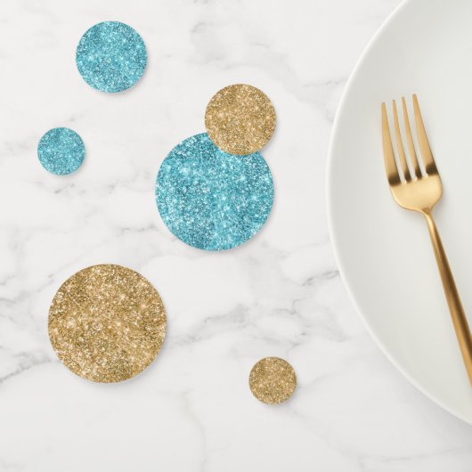 Turquoise Aqua Glitz Glitter Eenhoorn Confetti (Groep)