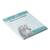 Turquoise Aqua Glitz Glitter Eenhoorn Notitieblok (Schuin)